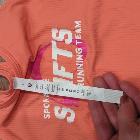 Lululemon Spokane Swifts Running Team Racerback tank size 6 Ribbed - Picture 3 of 7